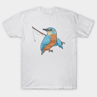 Kingfisher with Fishing Rod T-Shirt